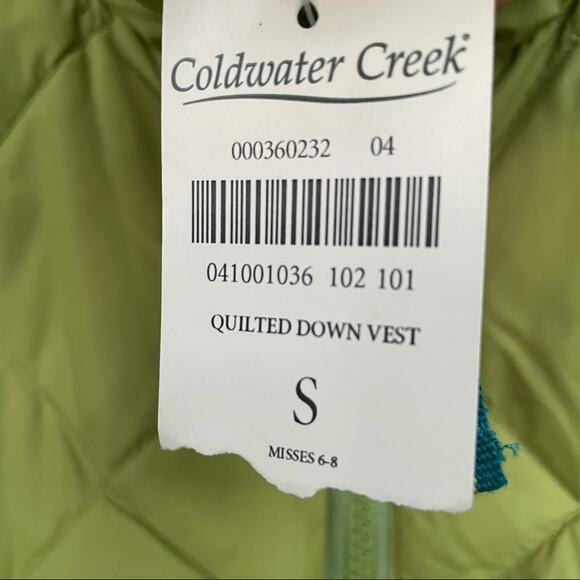 Coldwater Creek Reversible Full Zip Quilted Goose Down Vest Small Outdoors - Picture 7 of 7